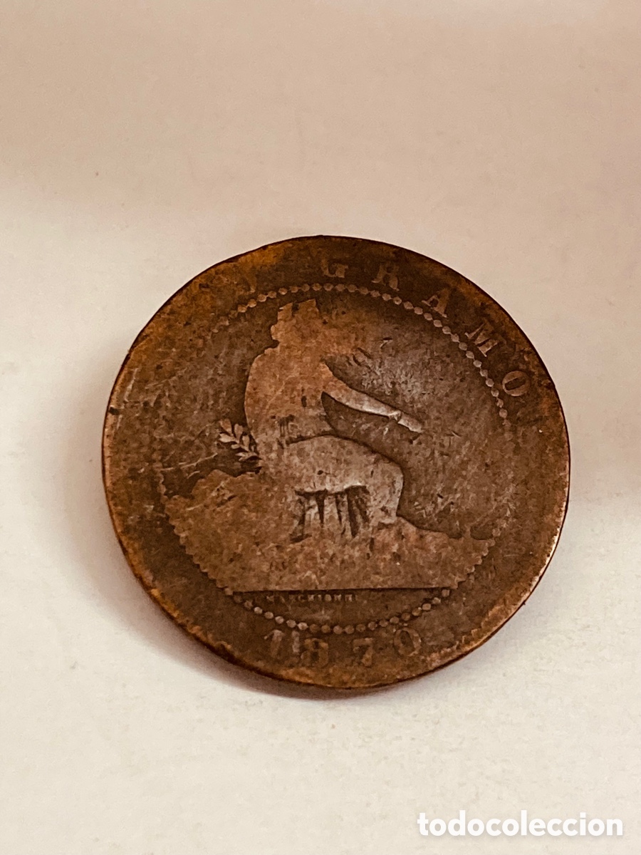 Monedas de Espa&ntilde;a: Moneda de cinco c&eacute;ntimos 1870 - Foto 1