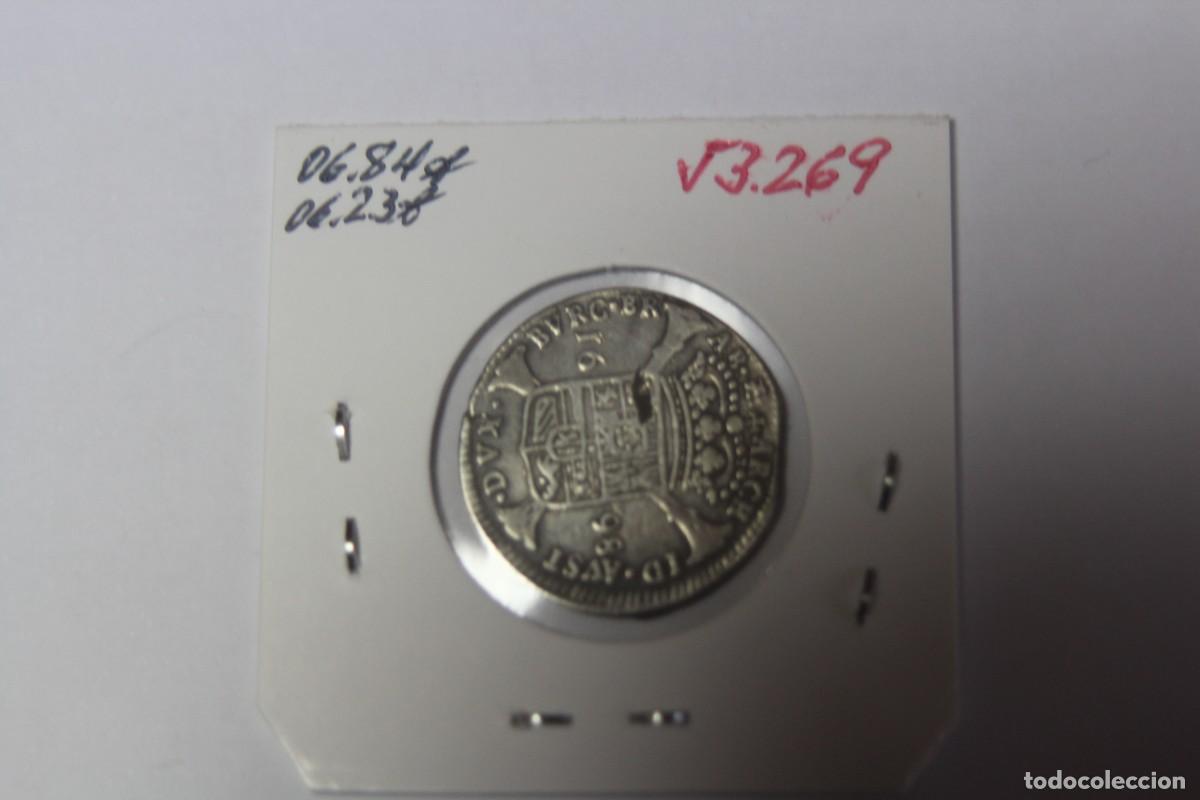 Monedas de Espa&ntilde;a: Moneda de plata de 1 Escalin de 1698 AMBERES en BC+ - Foto 2