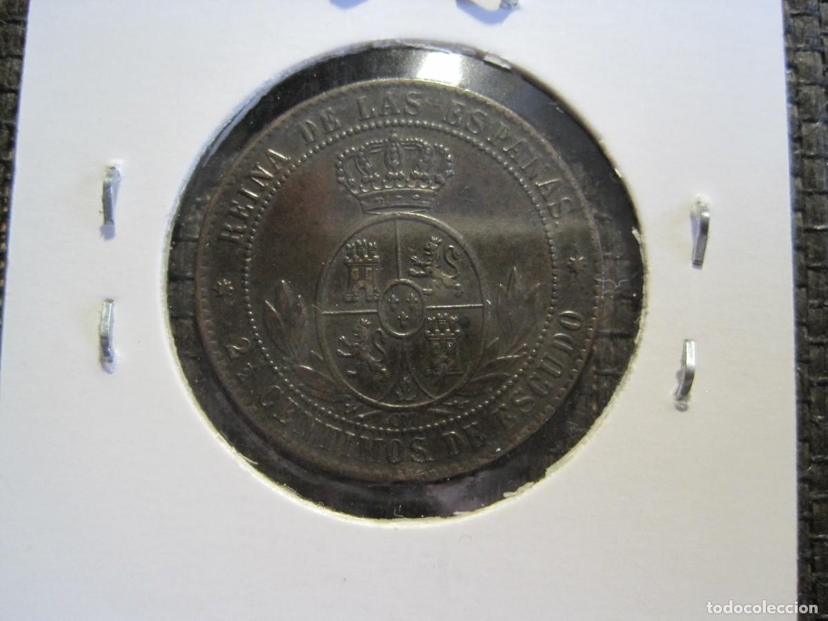 Monedas de Espa&ntilde;a: 2 1/2 c&eacute;ntimos de escudo 1868 Barcelona - Foto 2