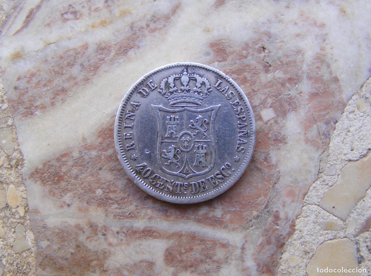 Monedas de Espa&ntilde;a: ISABEL II 40 CENTIMOS DE ESCUDO 1866 - Foto 2