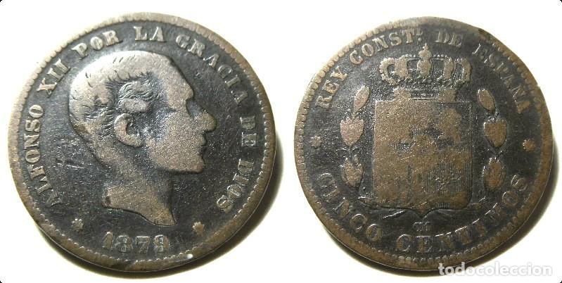 Monedas de Espa&ntilde;a: MONEDA DE ALFONSO XII 5 CENTIMOS DE 1879 - Foto 1