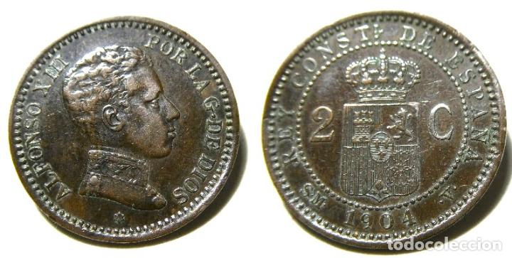 Monedas de Espa&ntilde;a: MONEDA DE ALFONSO XIII 2 CENTIMOS DE 1904 * 04 - Foto 1