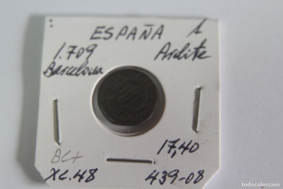Monedas de Espa&ntilde;a: Moneda de 1 Ardite de 1709 XC 48 de BARCELONA en BC+ - Foto 1