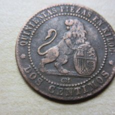 Monedas de España: 2 CÉNTIMOS ESPAÑOLES DEL GOBIERNO PROVISIONAL FECHADO EN 1870