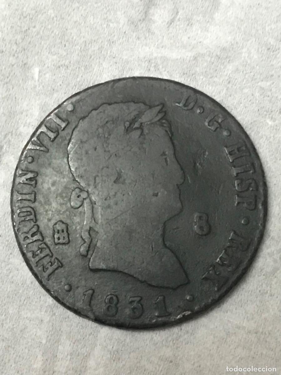 Monedas de Espa&ntilde;a: Fernando VII, 1831, 8 Maraved&iacute;s, Ceca Segovia. - Foto 2