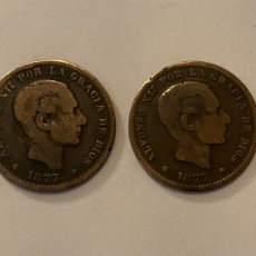Monedas de España: LOTE DE 2 MONEDAS 5 CÉNTIMOS 1877 ALFONSO XII