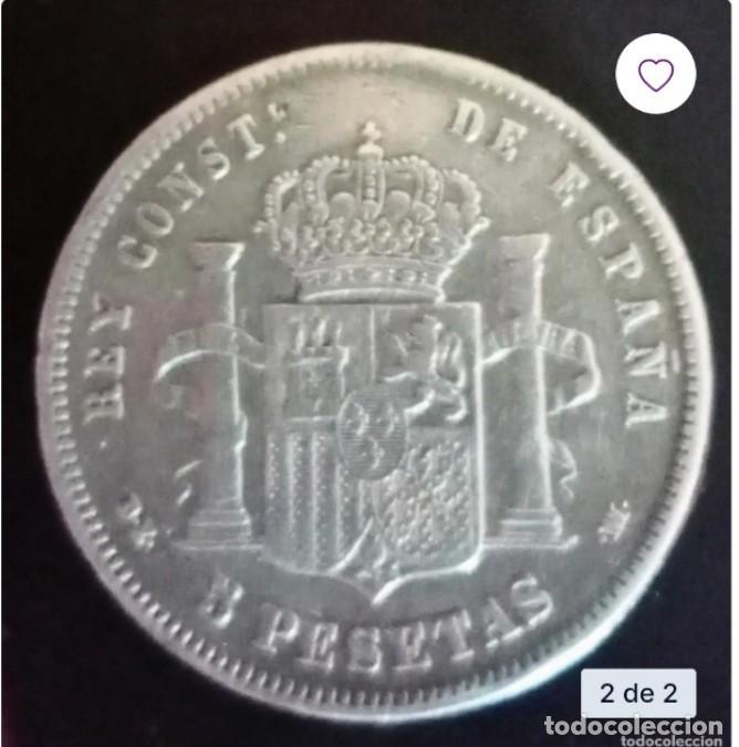 Monedas de Espa&ntilde;a: Moneda de Alfonso XII 1877 de plata - Foto 2