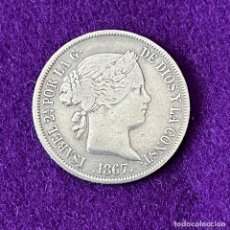 Monedas de España: MONEDA ESPAA. ISABEL II. 1867. 40 CENTIMOS ESCUDO. PLATA. MADRID. ORIGINAL. PRECIOSA.