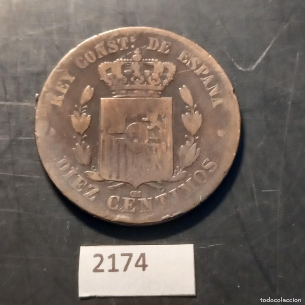 Monedas de Espa&ntilde;a: Espa&ntilde;a 10 c&eacute;ntimos 1879 - Foto 2