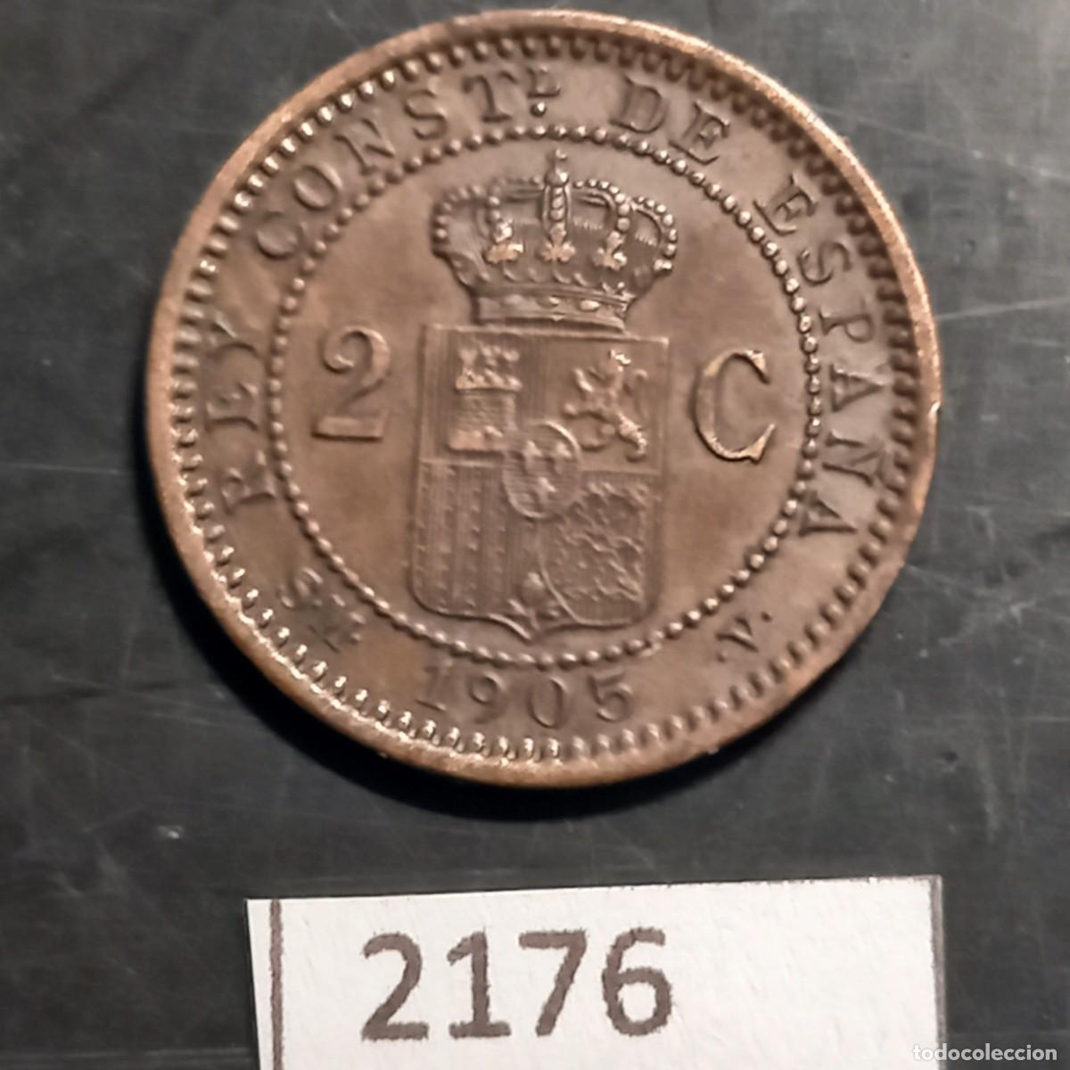 Monedas de Espa&ntilde;a: Espa&ntilde;a 2 c&eacute;ntimos 1905 - Foto 2