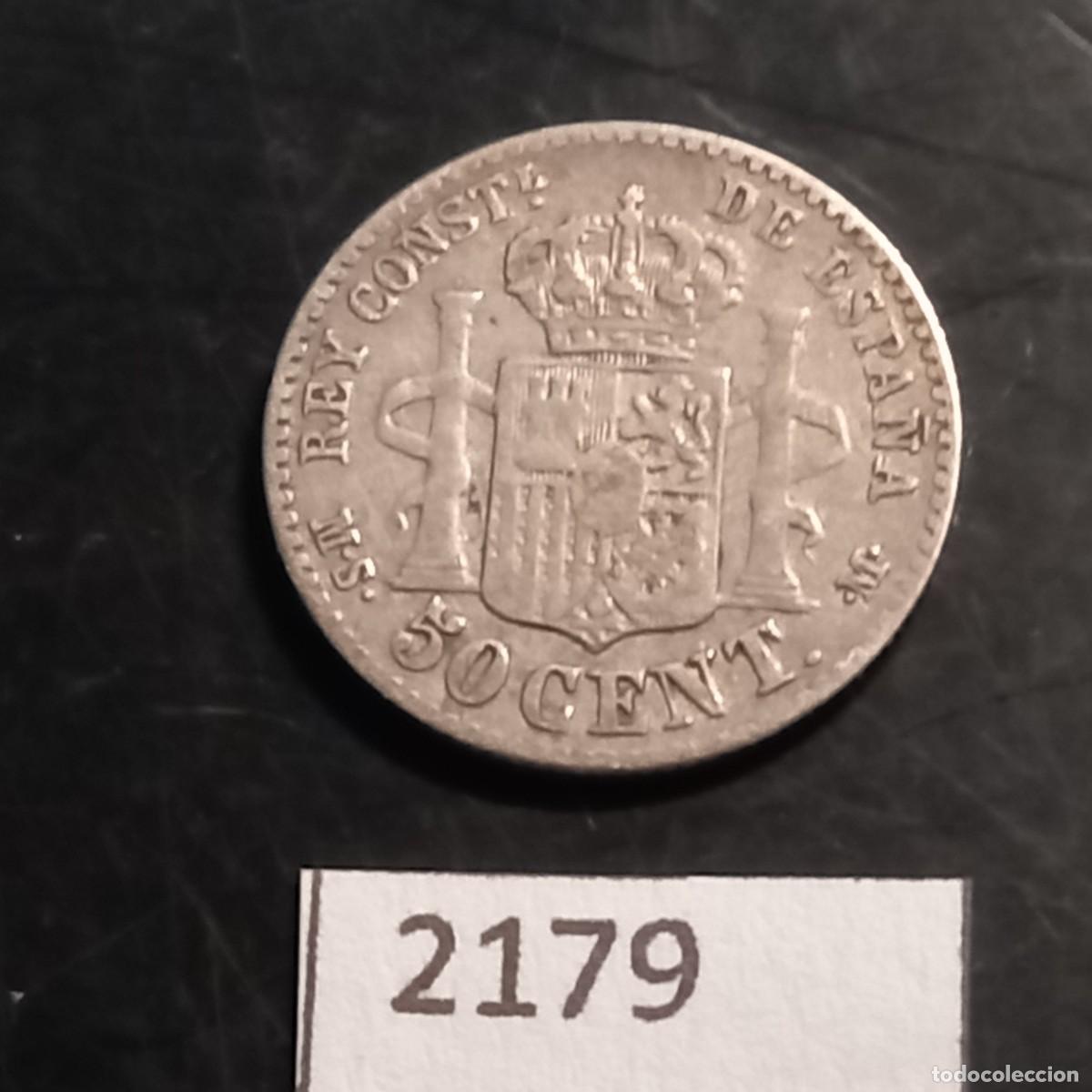 Monedas de Espa&ntilde;a: Espa&ntilde;a 50 c&eacute;ntimos 1880 - Foto 2