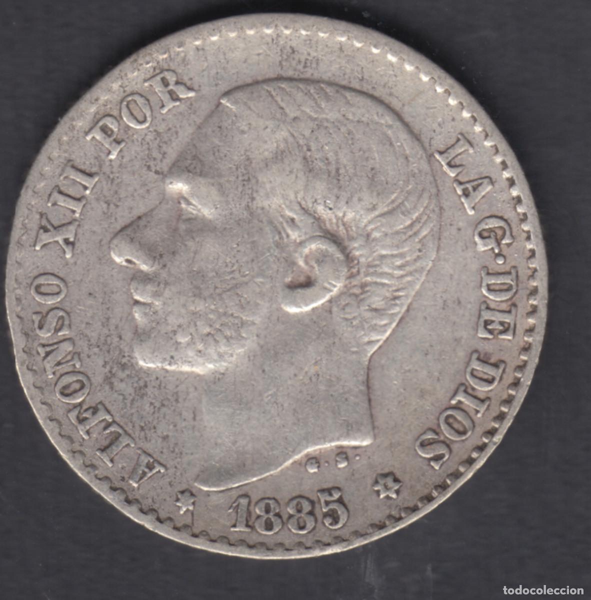 Monedas de Espa&ntilde;a: MONEDA 50 CENTIMOS ALFONSO XII 1885 *-*6 MSM - Foto 1
