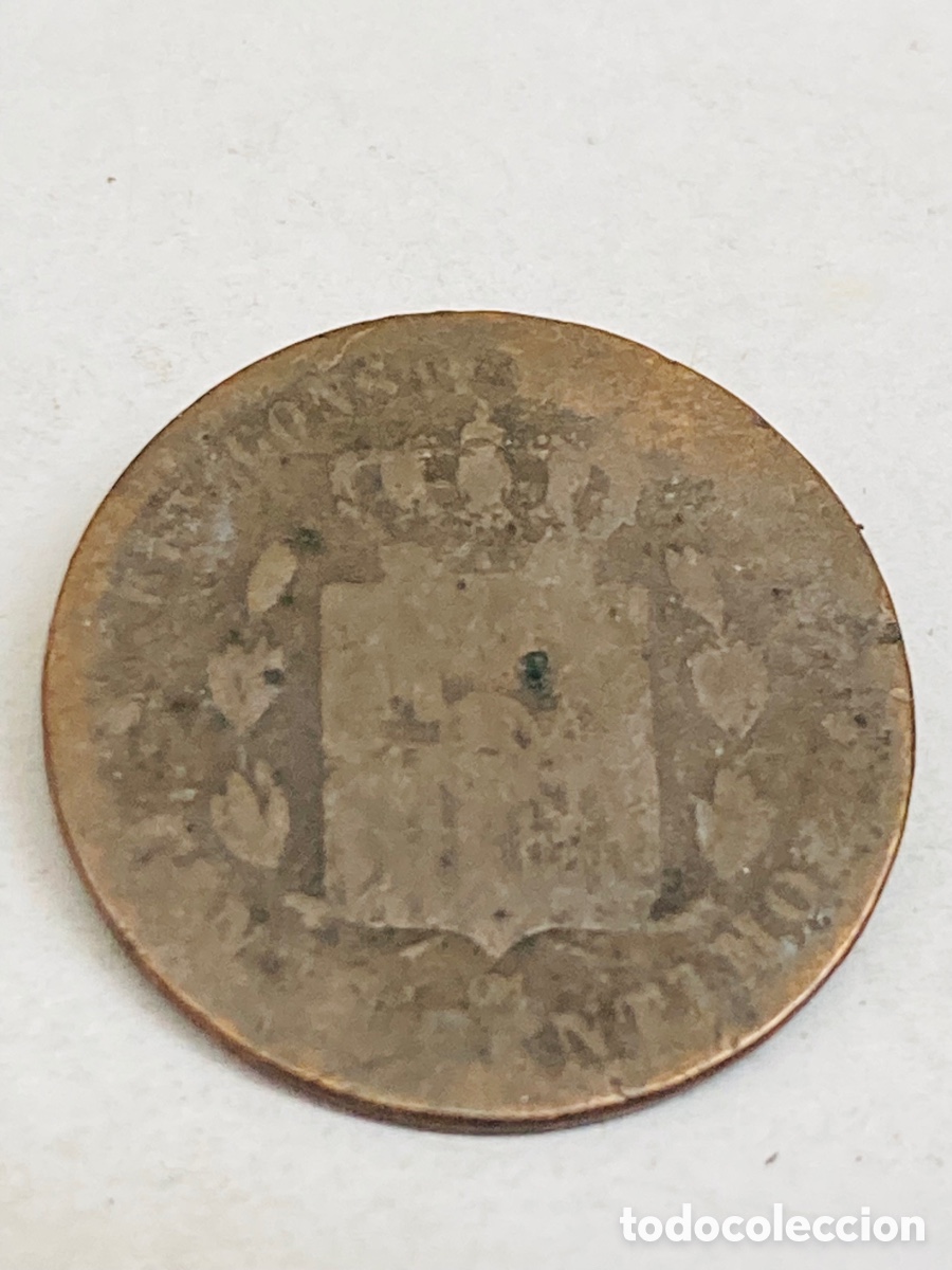 Monedas de Espa&ntilde;a: Moneda 5 c&eacute;ntimos 1877 - Foto 2