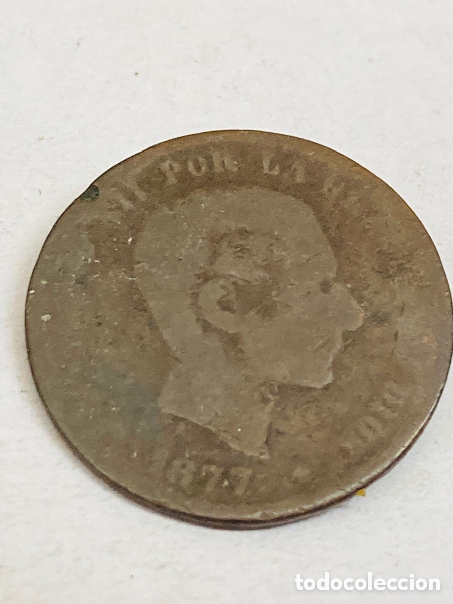 Monedas de Espa&ntilde;a: Moneda 5 c&eacute;ntimos 1877 - Foto 1