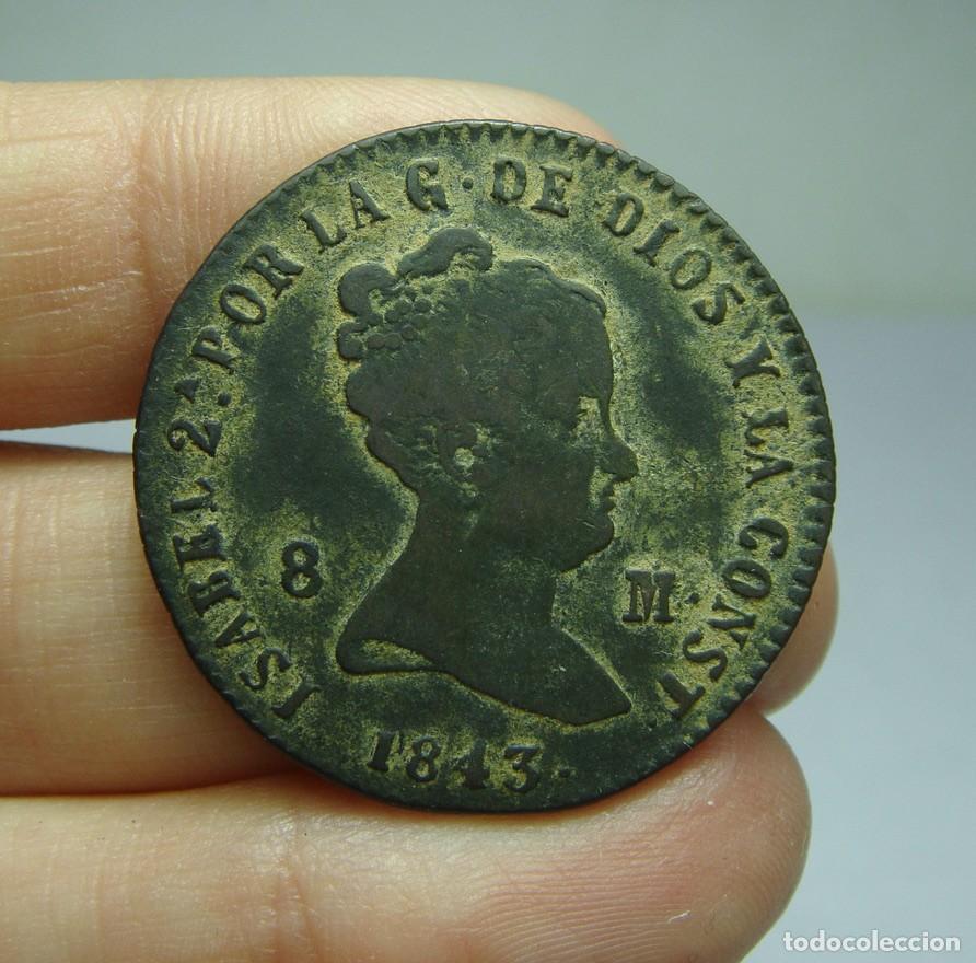 Monedas de Espa&ntilde;a: 8 Maraved&iacute;s. Isabel II. Segovia - 1843 - Foto 1