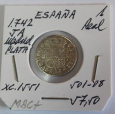 Monedas de España: MONEDA DE 1 REAL DE PLATA DE 1742 JA DE MADRID XC 1551 EN MBC+