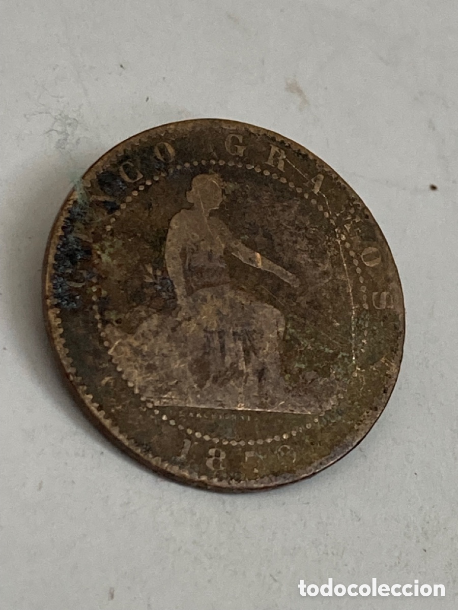 Monedas de Espa&ntilde;a: Moneda 5 c&eacute;ntimos 1870 L15 - Foto 2