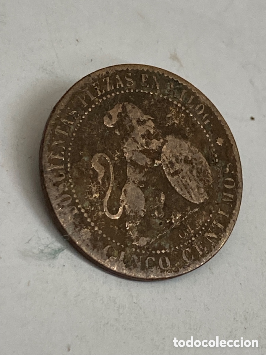 Monedas de Espa&ntilde;a: Moneda 5 c&eacute;ntimos 1870 L15 - Foto 1