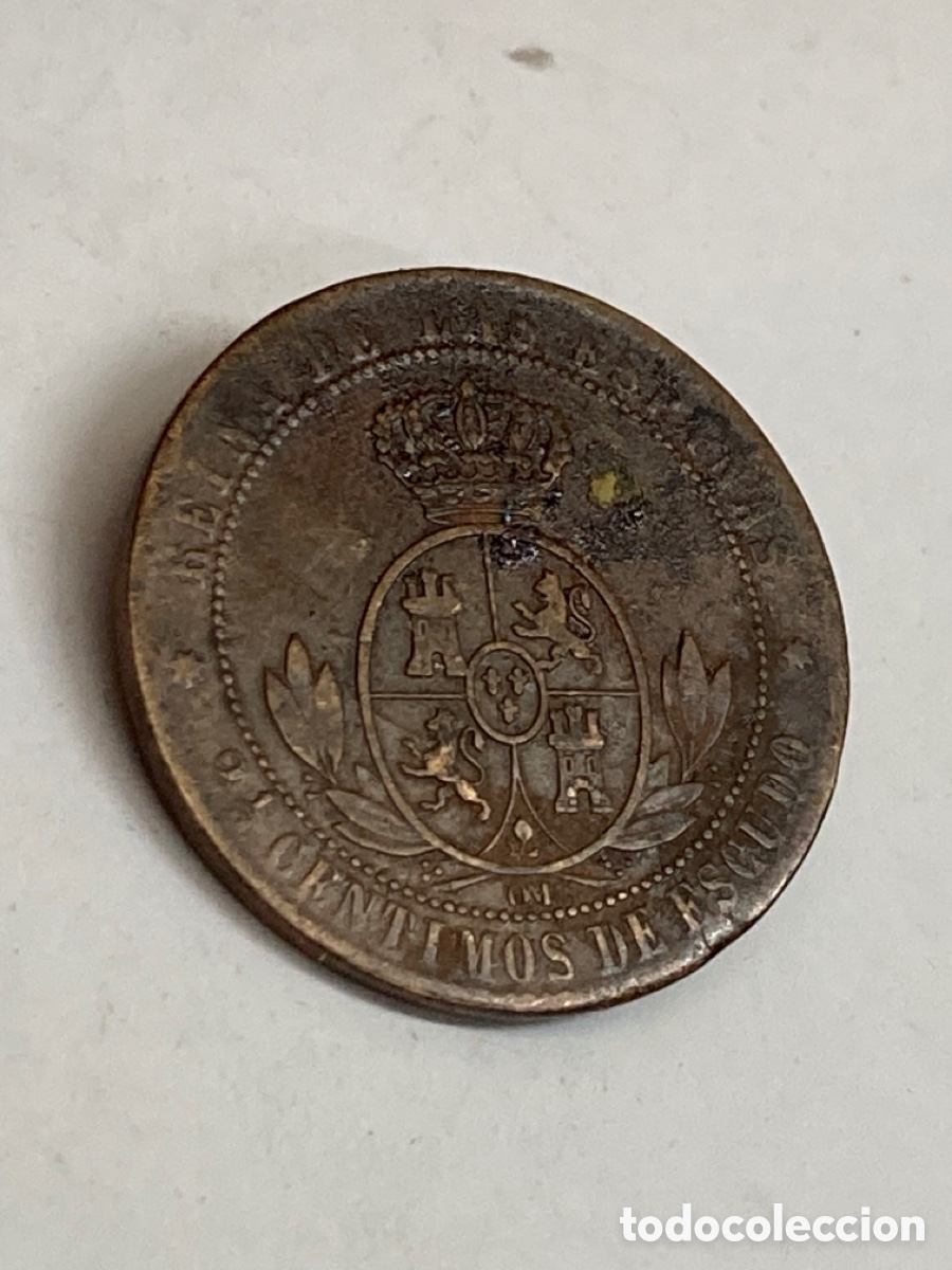 Monedas de Espa&ntilde;a: Moneda 2 1/2 c&eacute;ntimos de escudo 1868 L15 - Foto 2