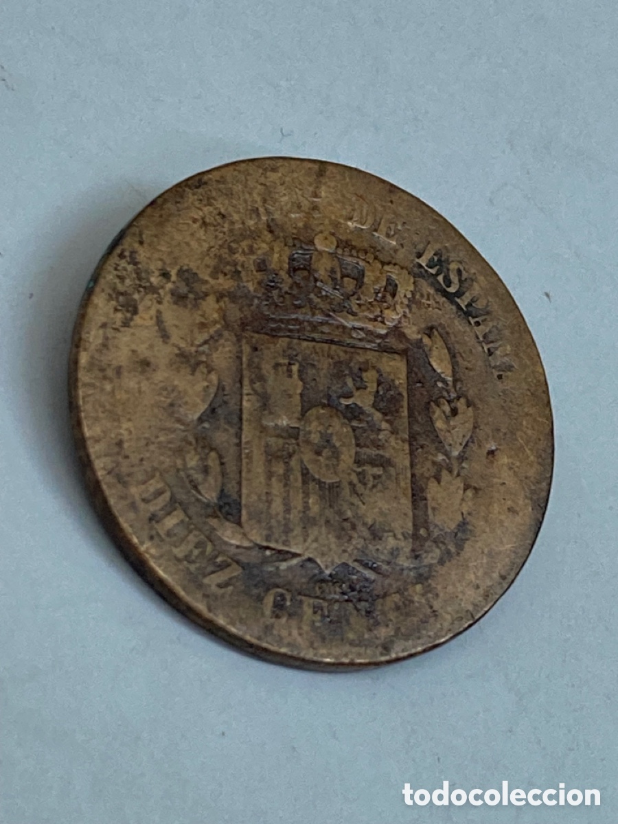 Monedas de Espa&ntilde;a: Moneda de 10 C&eacute;ntimos 1877 L15 - Foto 2