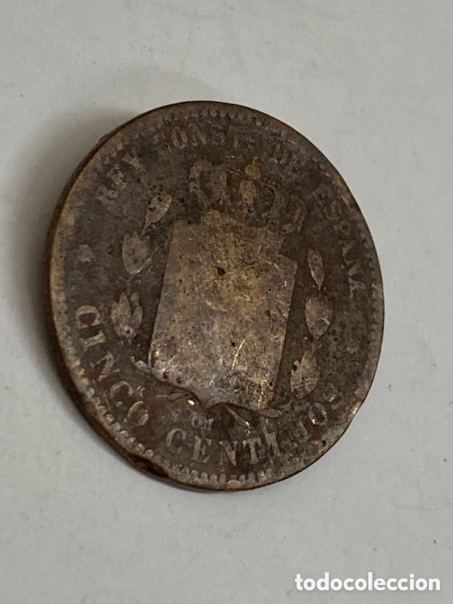 Monedas de Espa&ntilde;a: Moneda de 5 c&eacute;ntimos 1879 L15 - Foto 2
