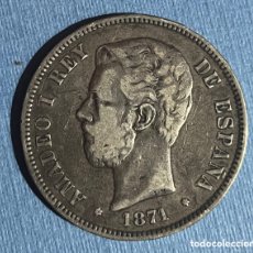 Monedas de España: 5 PESETAS - AMADEO I - 1871 - SDM - ESTRELLA 18* 71* - PLATA