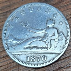 Monedas de España: 2 PESETAS PLATA GOBIERNO PROVISIONAL 1870 DE M *73, ESPAÑA