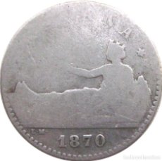 Monedas de España: GOBIERNO PROVISIONAL: 50 CÉNTIMOS 1870 *X-X. PLATA./ ”MUY ESCASA” USADA, LA DE LA FOTO.