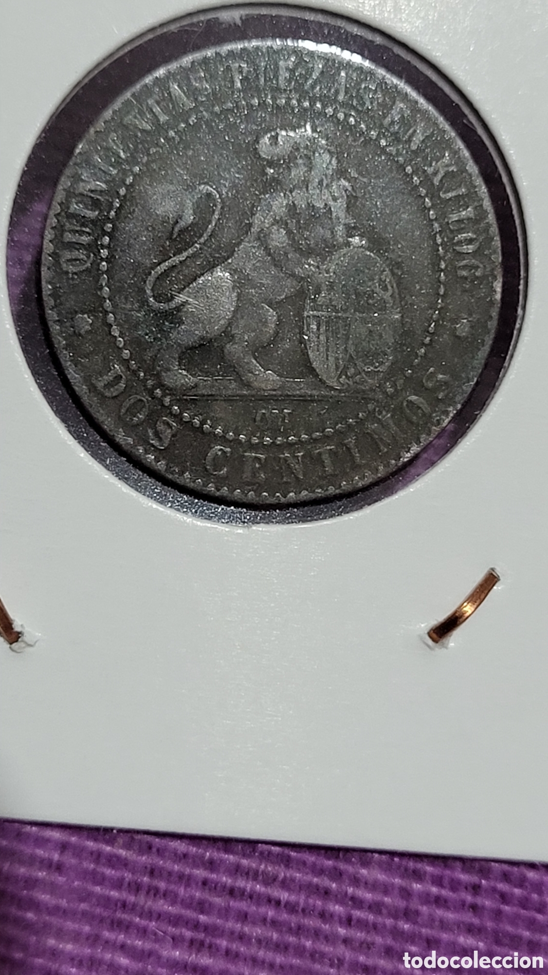 Monedas de Espa&ntilde;a: Moneda 2 centimos 1870 Govierno Provisional - Foto 2
