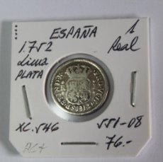 Monedas de España: 1 REAL DE PLATA DE 1752 LIMA PERU , XC 546 EN RC+