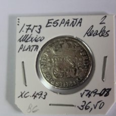 Monedas de España: 2 REALES DE PLATA DE 1753 MEXICO , XC 493 EN BC