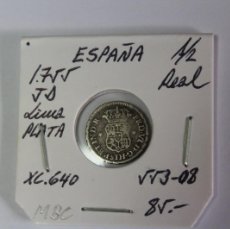 Monedas de España: 1/2 REAL DE PALTA DE 1755 JD LIMA PERU XC 640 EN MBC