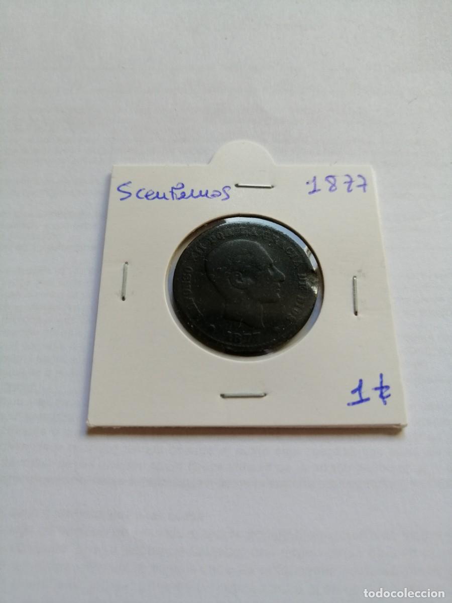 Monedas de Espa&ntilde;a: 5 Centimos 1877 Alfonso XII - Foto 1