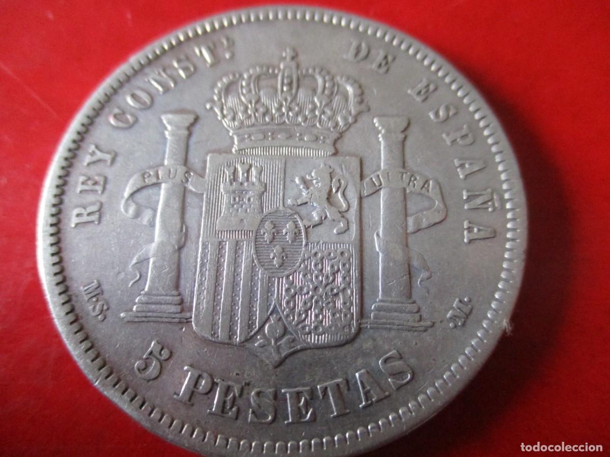 Monedas de Espa&ntilde;a: Alfonso XII. 5 pts. de plata 1881 MSM. #mn - Foto 2