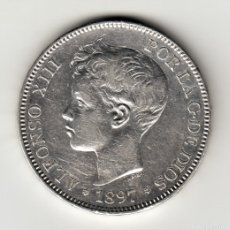 Monedas de España: ESPAÑA 5 PESETAS PLATA 1897 SG.V. *18* *97* REY ALFONSO XIII - BONITO DURO