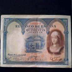 Monedas de España: BILLETE BANCO DE ESPAÑA 500 PESETAS AÑO 1927..