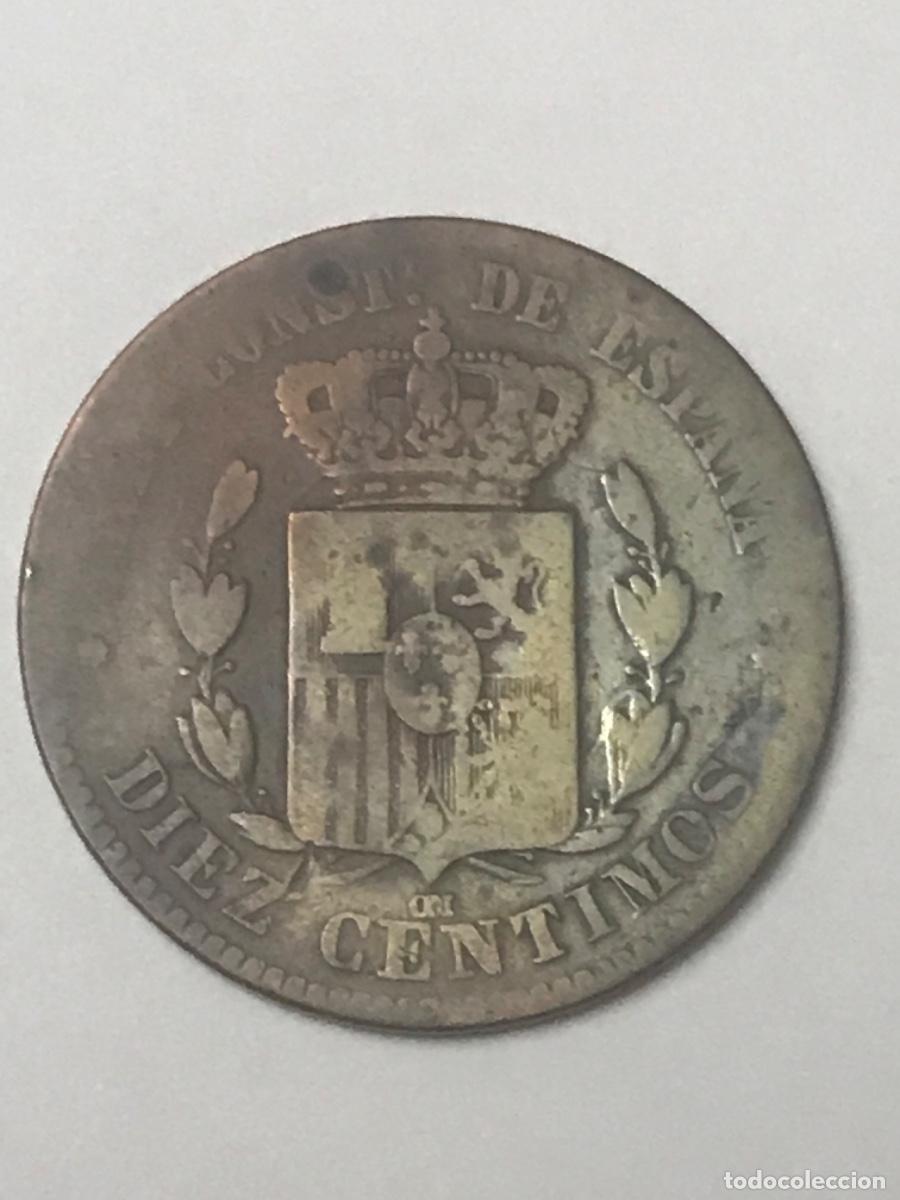 Monedas de Espa&ntilde;a: Alfonso XII. 10 C&eacute;ntimos. Barcelona. 1879. - Foto 2