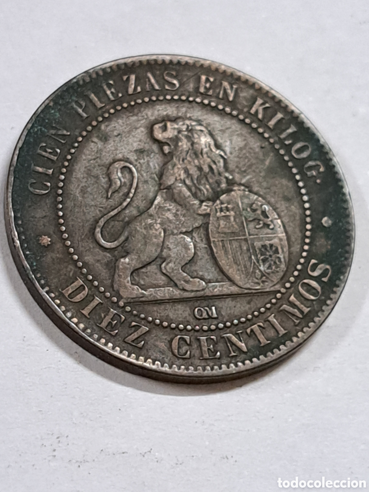 Monedas de Espa&ntilde;a: 10 c&eacute;ntimos del gobierno provisional a&ntilde;o 1870 - Foto 1