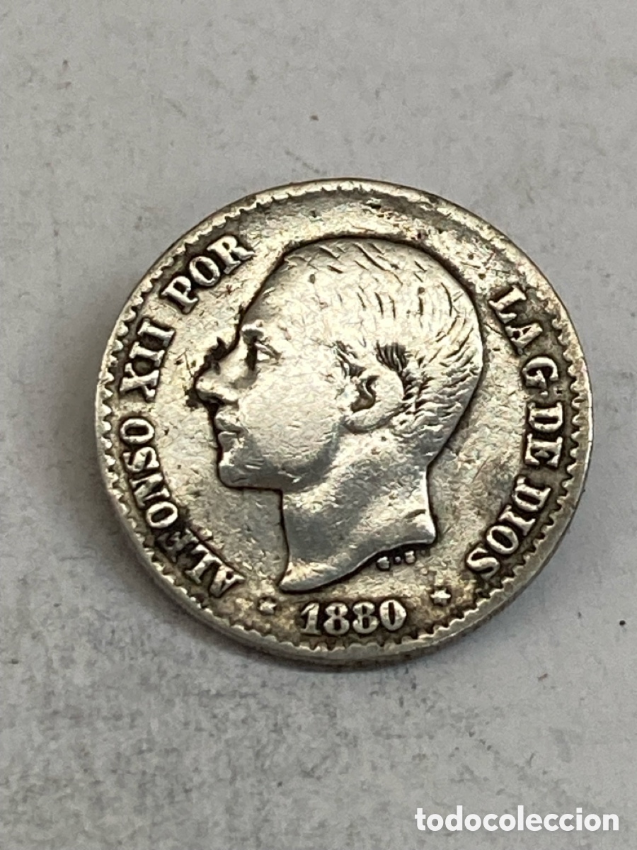 Monedas de Espa&ntilde;a: Moneda de plata 50 c&eacute;ntimos 1880 V15 - Foto 1