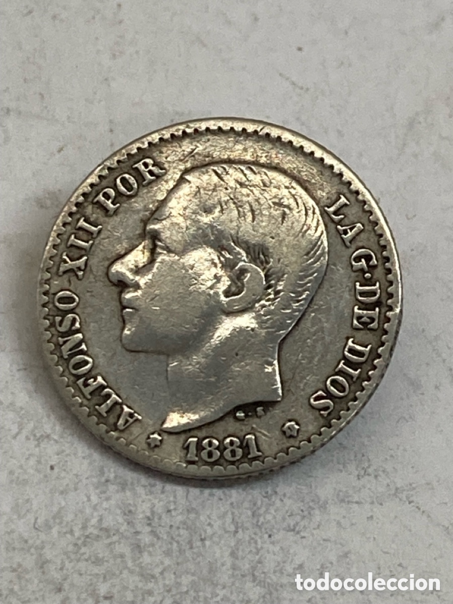 Monedas de Espa&ntilde;a: Moneda de plata 50 c&eacute;ntimos 1881 V15 - Foto 1