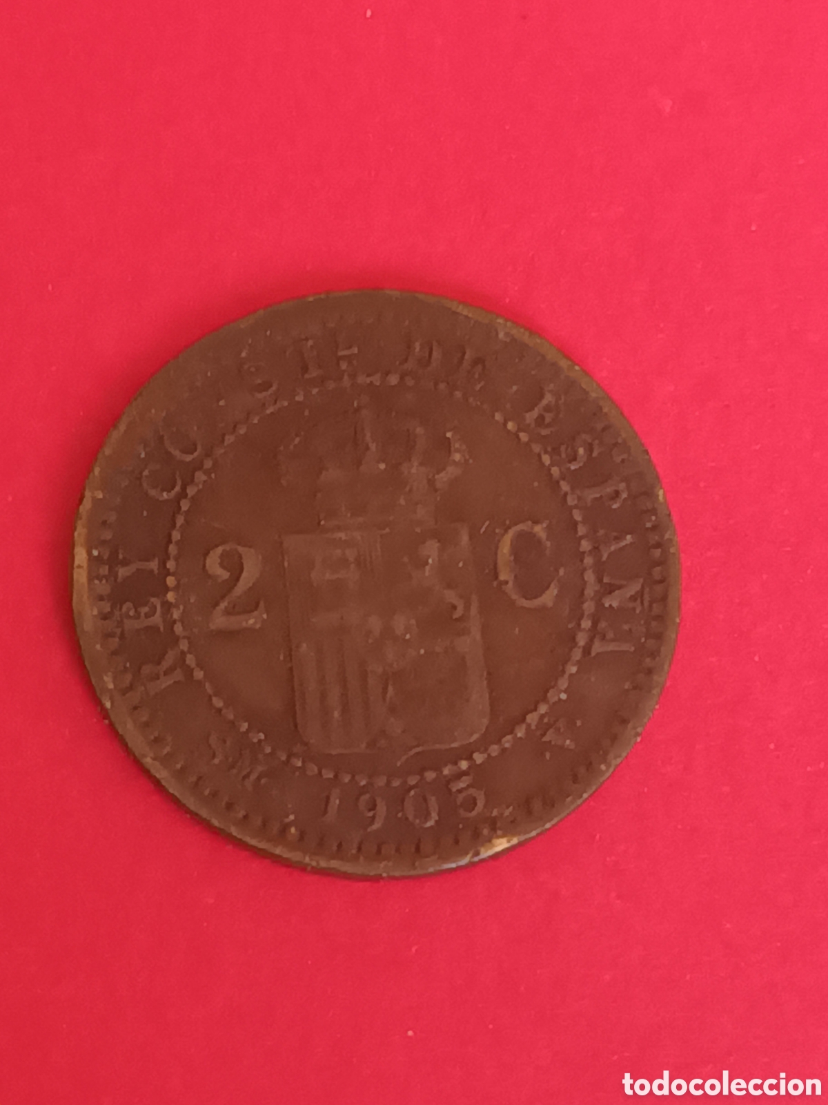 Monedas de Espa&ntilde;a: ALFONSO XIII. 2 C&Eacute;NTIMOS DE 1905. *-* SMV. - Foto 2