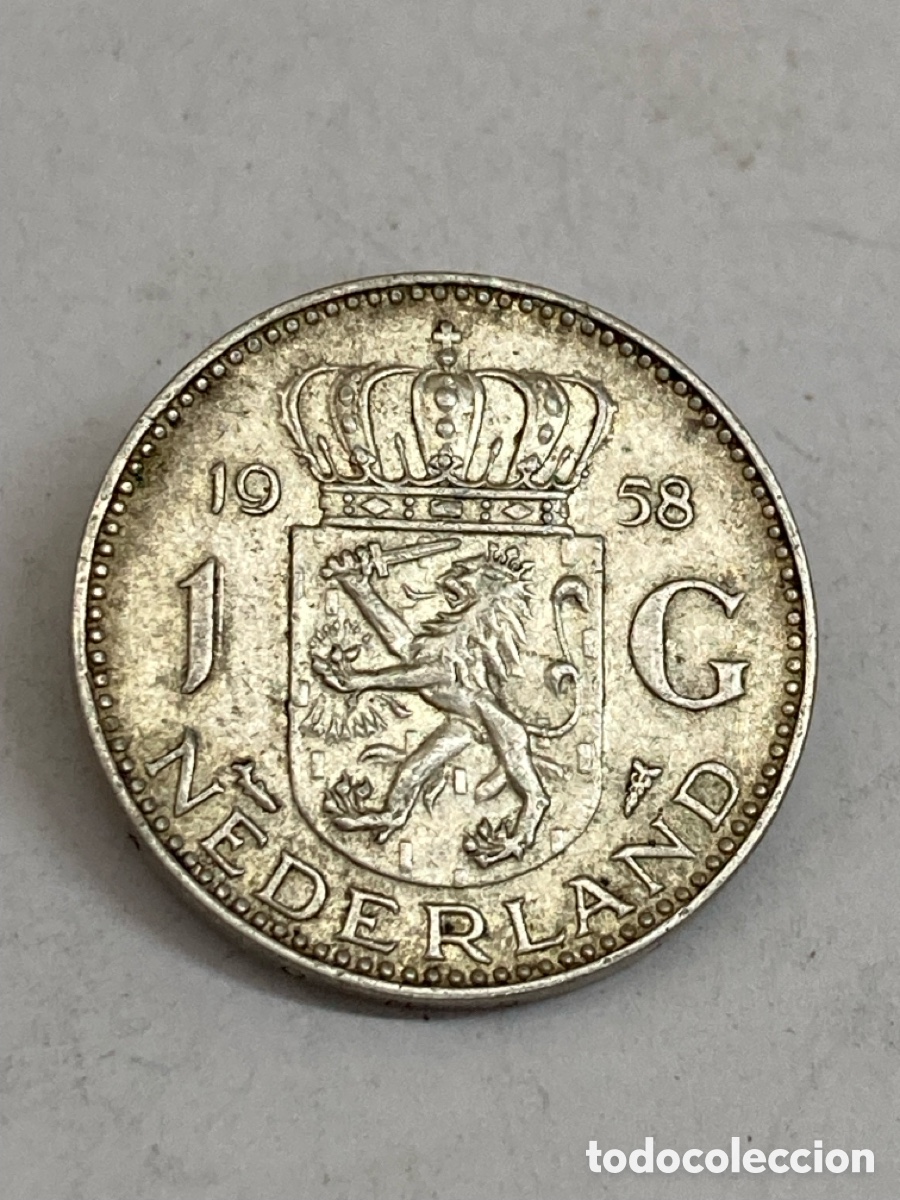 Monedas de Espa&ntilde;a: Moneda de plata 1G 1958 Holanda L49 - Foto 2