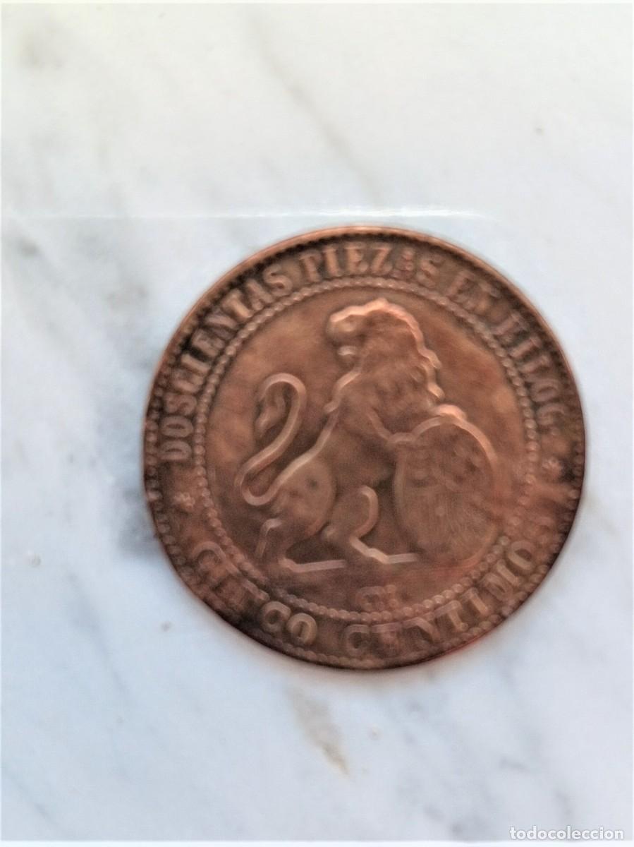 Monedas de Espa&ntilde;a: 5 centimos de Barcelona 1870 - Foto 2