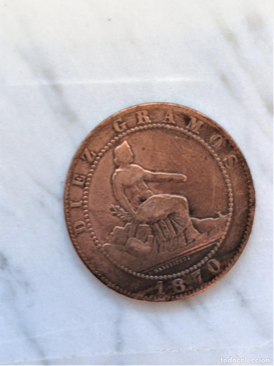 Monedas de Espa&ntilde;a: 10 centimos 1870 Barcelona - Foto 1