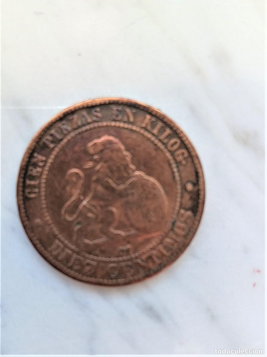 Monedas de Espa&ntilde;a: 10 centimos 1870 Barcelona - Foto 2