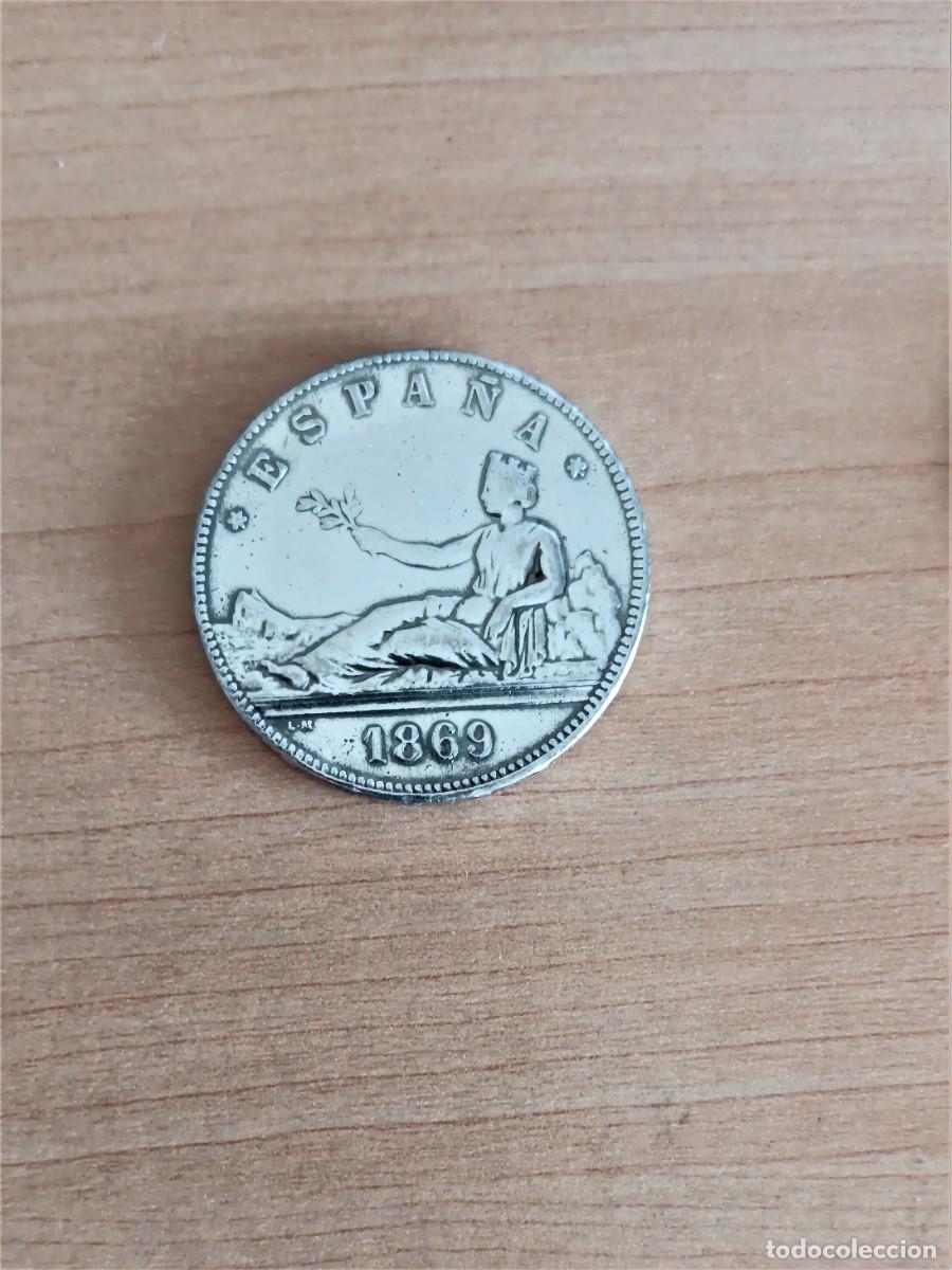 Monedas de Espa&ntilde;a: 5 pesetas Madrid 1869 Replica - Foto 1