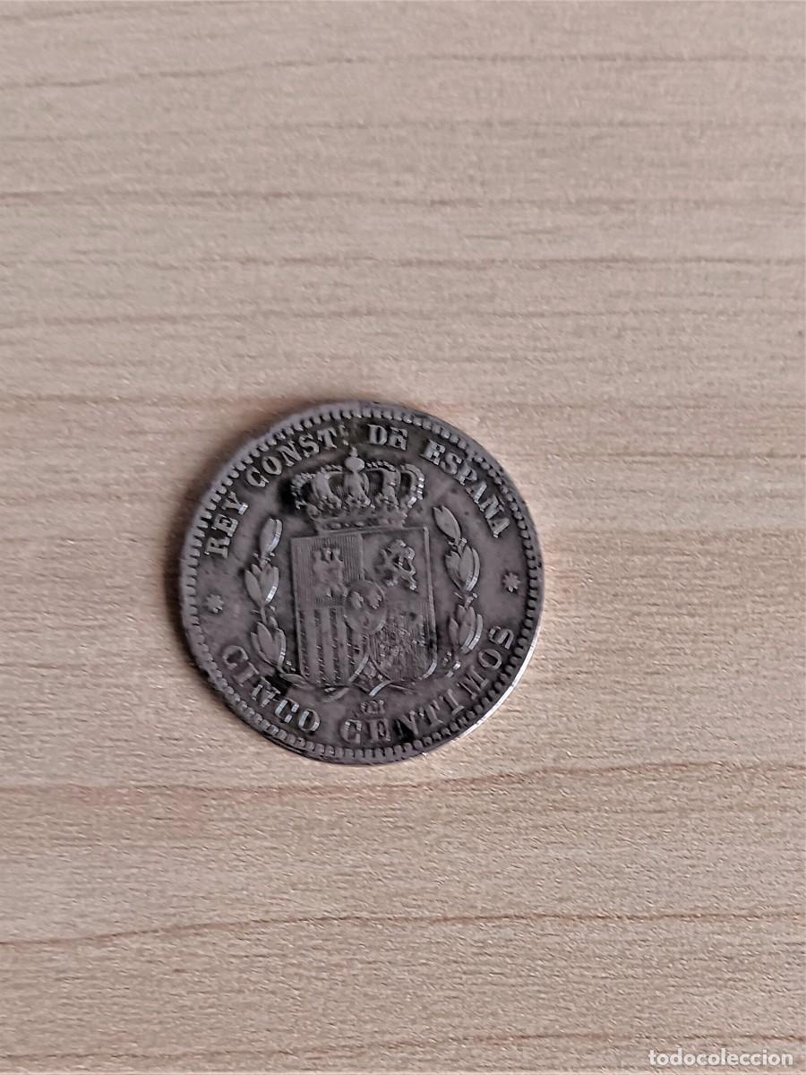 Monedas de Espa&ntilde;a: 5 centimos 1877 Barcelona. - Foto 2
