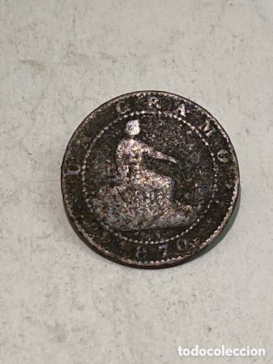 Monedas de Espa&ntilde;a: Moneda 1 c&eacute;ntimo 1870 L50 - Foto 2