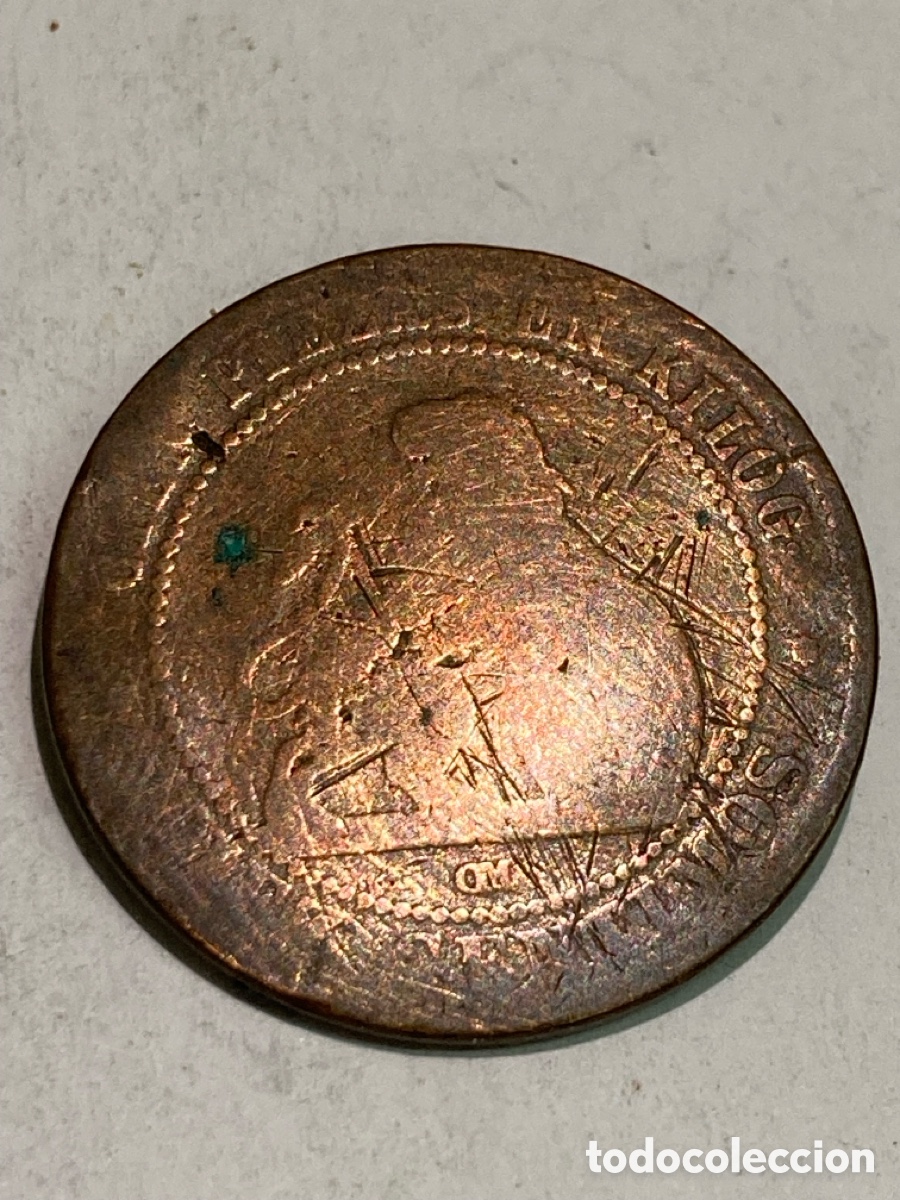 Monedas de Espa&ntilde;a: Moneda de 10 cent&eacute;simos 1878 L50 - Foto 2
