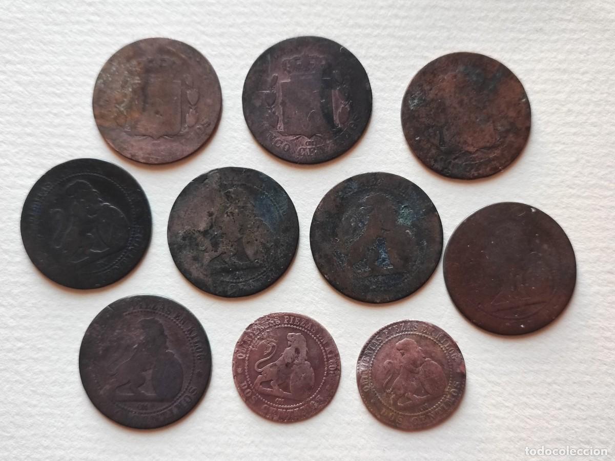 Monedas de Espa&ntilde;a: Lote 10 monedas de cobre espa&ntilde;olas - Foto 2